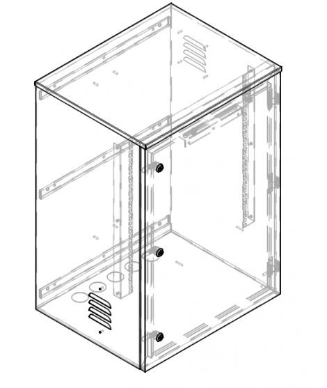 SM-80/55/45 19” 12U Mast Cabinet with ventilation IP53