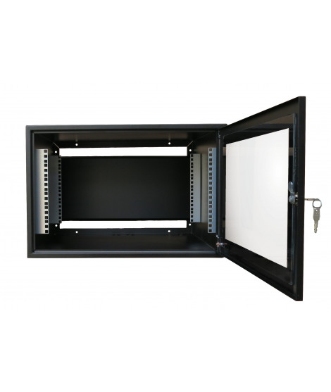 TPR-40/60/60 6U wall mounting cabinet with glass black